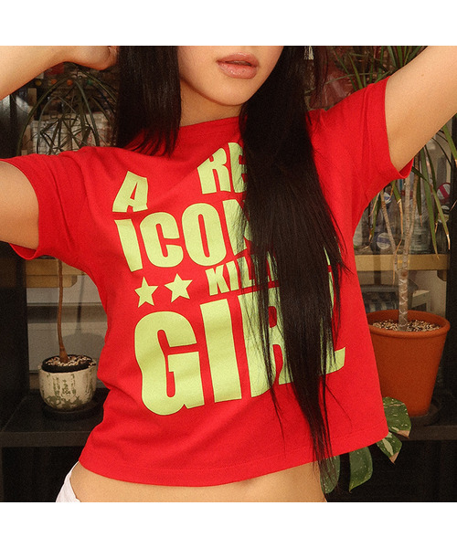 KILLIMAN(キリマン)の「Iconic Grapic T-shirts (4color)(Tシャツ/カットソー・レディース・グリーン/ブルー/レッド/パープル・FREE)」の1枚目の写真