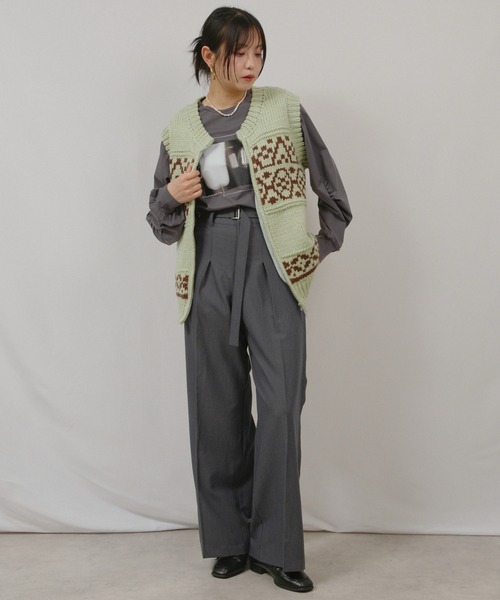 palm RICHE（ポームリシュ）の「ベルテッドPT（その他パンツ・レディース・オレンジ系その他/ベージュ/チャコールグレー・M）」の14枚目の写真