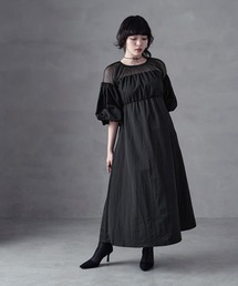 aity（アイティ）の「タフタ×チュール バルーンスリーブ ワンピース オケージョンドレス パーティー 結婚式（ドレス）」