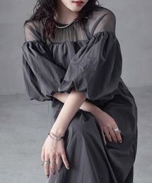 aity（アイティ）の「タフタ×チュール バルーンスリーブ ワンピース オケージョンドレス パーティー 結婚式（ドレス）」