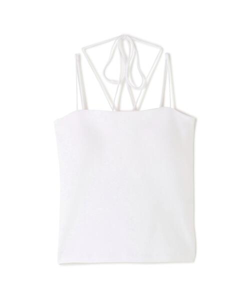 CLANE(クラネ)の「CLANE/クラネ/THIN CORD HALTER NECK(キャミソール・レディース・ブラウン系その他5/ブラック/ホワイト・1)」の2枚目の写真