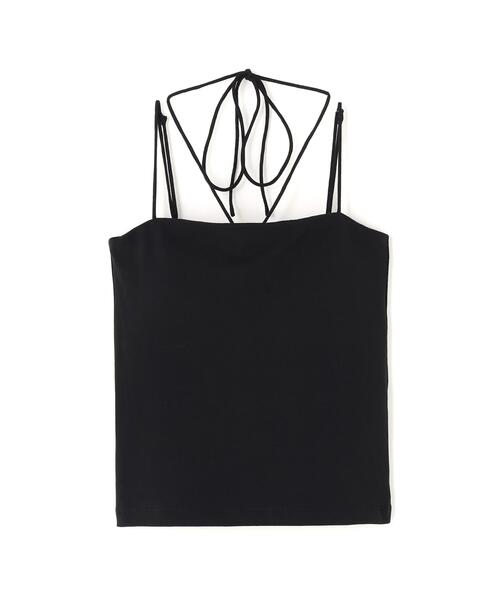 CLANE(クラネ)の「CLANE/クラネ/THIN CORD HALTER NECK(キャミソール・レディース・ブラウン系その他5/ブラック/ホワイト・1)」の1枚目の写真