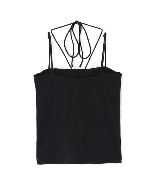 CLANE(クラネ)の「CLANE/クラネ/THIN CORD HALTER NECK(キャミソール・レディース・ブラウン系その他5/ブラック/ホワイト・1)」の4枚目の写真