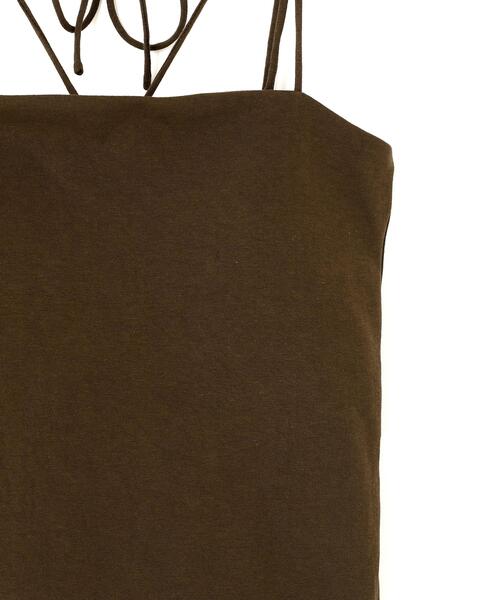 CLANE(クラネ)の「CLANE/クラネ/THIN CORD HALTER NECK(キャミソール・レディース・ブラウン系その他5/ブラック/ホワイト・1)」の10枚目の写真