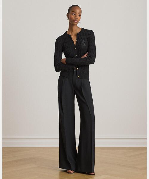 LAUREN RALPH LAUREN(ローレン ラルフ ローレン)の「ケーブルニット コットンブレンド カーディガン(カーディガン/ボレロ・レディース・ブラック系1・M/L/XL)」の5枚目の写真