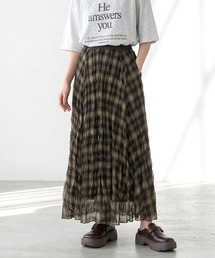 総柄プリーツロングスカート
