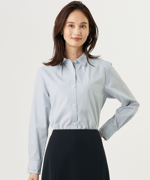 J.PRESS(ジェイプレス)の「【シーンレスに活躍】コンパクトエステネージュ シャツ ブラウス(シャツ/ブラウス・レディース・ホワイト系/ネイビー系1/ライトグレー系1/サックスブルー系・T13/T15)」の2枚目の写真