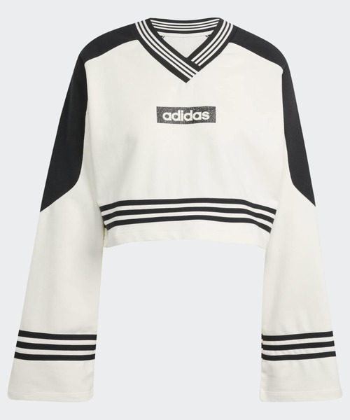 adidas（アディダス）の「ブロッキング クルーネック スウェットシャツ / トレーナー / アディダスオリジナルス adidas Originals（スウェット・レディース・ホワイト・XX-LARGE/X-SMALL/X-LARGE/SMALL/3XL/MEDIUM/LARGE）」の2枚目の写真