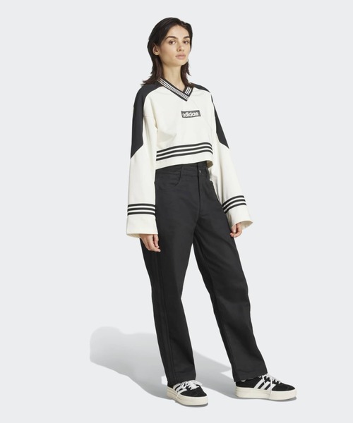 adidas（アディダス）の「ブロッキング クルーネック スウェットシャツ / トレーナー / アディダスオリジナルス adidas Originals（スウェット・レディース・ホワイト・XX-LARGE/X-SMALL/X-LARGE/SMALL/3XL/MEDIUM/LARGE）」の4枚目の写真