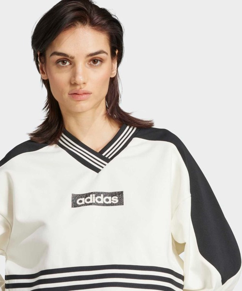 adidas（アディダス）の「ブロッキング クルーネック スウェットシャツ / トレーナー / アディダスオリジナルス adidas Originals（スウェット・レディース・ホワイト・XX-LARGE/X-SMALL/X-LARGE/SMALL/3XL/MEDIUM/LARGE）」の5枚目の写真