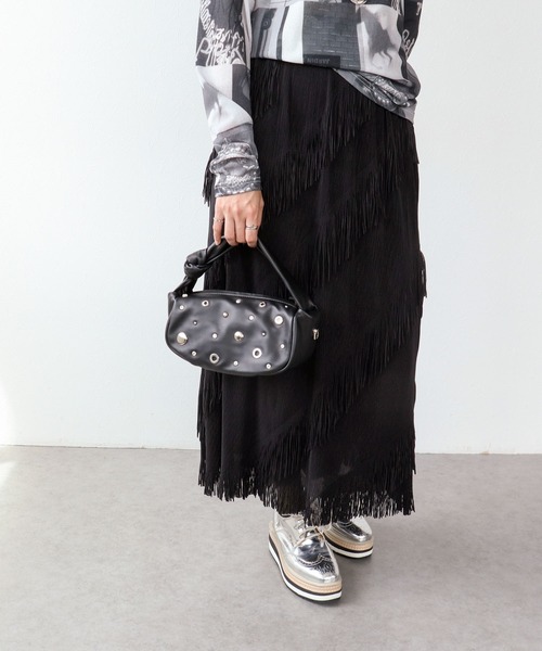 Three Four Time(スリーフォータイム)の「ノットハンドルスタッズBAG(ショルダーバッグ・レディース・ブラック・FREE)」の4枚目の写真