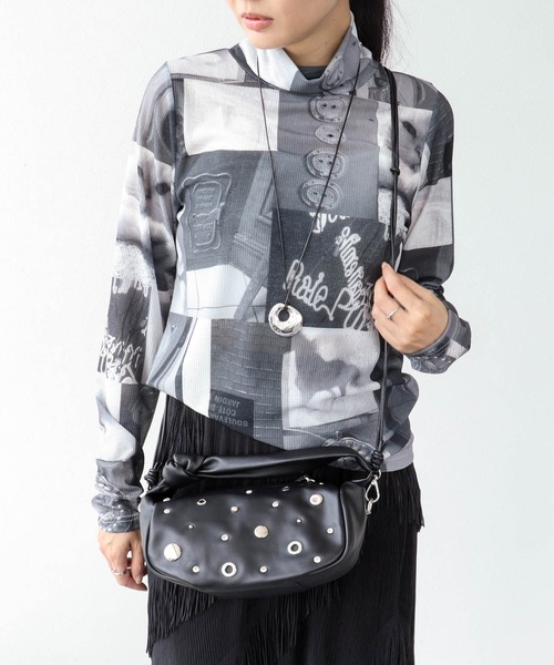 Three Four Time(スリーフォータイム)の「ノットハンドルスタッズBAG(ショルダーバッグ・レディース・ブラック・FREE)」の5枚目の写真
