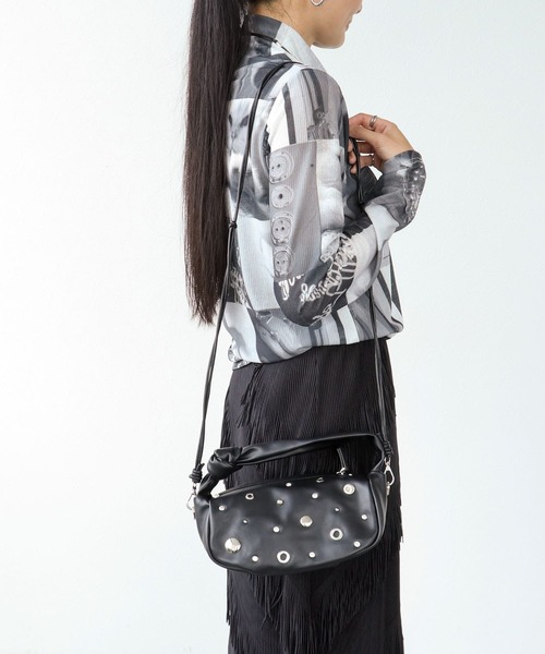 Three Four Time(スリーフォータイム)の「ノットハンドルスタッズBAG(ショルダーバッグ・レディース・ブラック・FREE)」の6枚目の写真