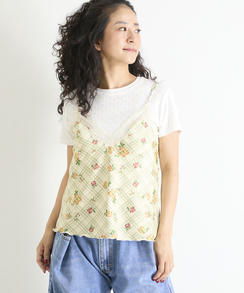 Freada(フリーダ)の「Freada/フリーダ 2WAY花柄サテンキャミ(キャミソール・レディース・ブラック/オフホワイト・ONE SIZE)」の15枚目の写真