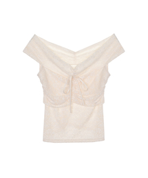 DRAPED LACE CAMI TOP_CREAM