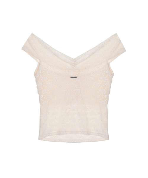 NICK&NICOLE(ニックアンドニコール)の「DRAPED LACE CAMI TOP_CREAM(Tシャツ/カットソー・レディース・その他・FREE)」の2枚目の写真