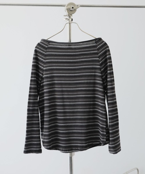 Ulysses(ユリシス)の「ヘンリーネックオフショルボーダーカットソー(Tシャツ/カットソー・レディース・ベージュ/ブラック・S/M)」の19枚目の写真