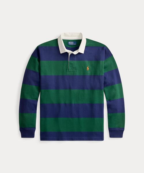 POLO RALPH LAUREN（ポロ ラルフ ローレン）の「ビッグ フィット ストライプド ジャージー ラグビー シャツ（その他トップス・メンズ・グリーン・M/S/L）」の2枚目の写真