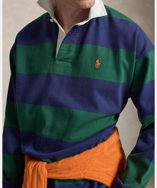 POLO RALPH LAUREN（ポロ ラルフ ローレン）の「ビッグ フィット ストライプド ジャージー ラグビー シャツ（その他トップス・メンズ・グリーン・M/S/L）」の5枚目の写真
