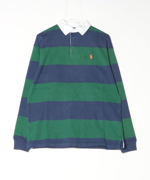 POLO RALPH LAUREN（ポロ ラルフ ローレン）の「ビッグ フィット ストライプド ジャージー ラグビー シャツ（その他トップス・メンズ・グリーン・M/S/L）」の6枚目の写真