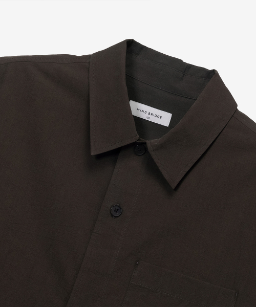 MINDBRIDGE（マインドブリッジ）の「クールコットンオーバーサイズ半袖シャツ（シャツ/ブラウス・メンズ・ブラウン・95/105/110）」の6枚目の写真