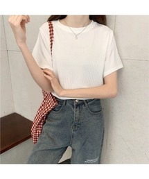 リブ編 クルーネックTシャツ