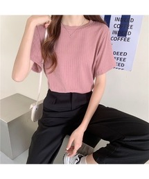 リブ編 クルーネックTシャツ