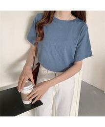 リブ編 クルーネックTシャツ
