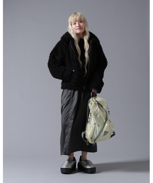 BEAVER（ビーバー）の「B omnivore/ビーオムニボー BOA COLLAR BLOUSON（ブルゾン・レディース・ブラック/ブラウン/オフホワイト・FREE）」の16枚目の写真