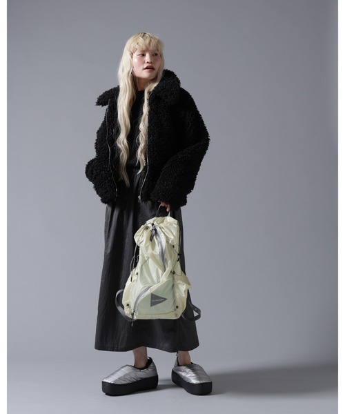 BEAVER（ビーバー）の「B omnivore/ビーオムニボー BOA COLLAR BLOUSON（ブルゾン・レディース・ブラック/ブラウン/オフホワイト・FREE）」の17枚目の写真