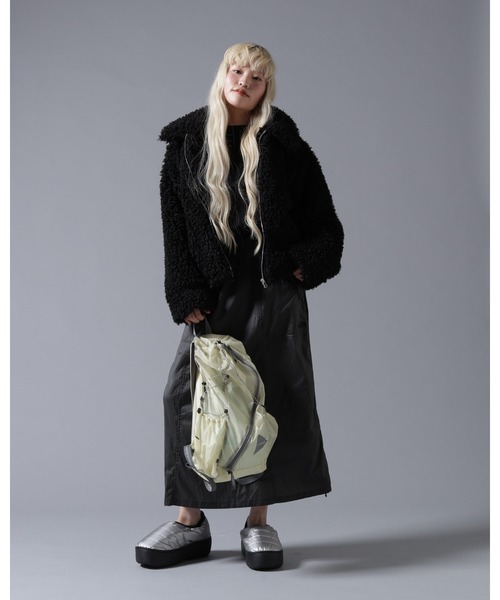 BEAVER（ビーバー）の「B omnivore/ビーオムニボー BOA COLLAR BLOUSON（ブルゾン・レディース・ブラック/ブラウン/オフホワイト・FREE）」の18枚目の写真