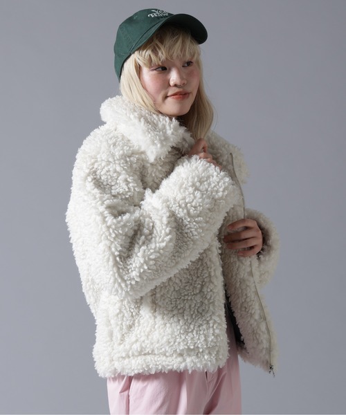 BEAVER（ビーバー）の「B omnivore/ビーオムニボー BOA COLLAR BLOUSON（ブルゾン・レディース・ブラック/ブラウン/オフホワイト・FREE）」の20枚目の写真