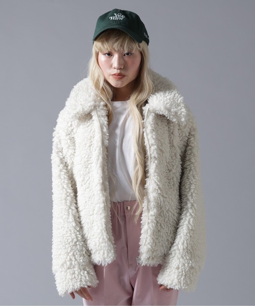 BEAVER（ビーバー）の「B omnivore/ビーオムニボー BOA COLLAR BLOUSON（ブルゾン・レディース・ブラック/ブラウン/オフホワイト・FREE）」の22枚目の写真