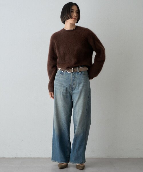 Whim Gazette(ウィムガゼット)の「カシミヤ混ファークルーネックニットプルオーバー(ニット/セーター・レディース・ブラウン/イエロー/ミント/グレー/オフホワイト/ピンク/ネイビー・FREE)」の10枚目の写真