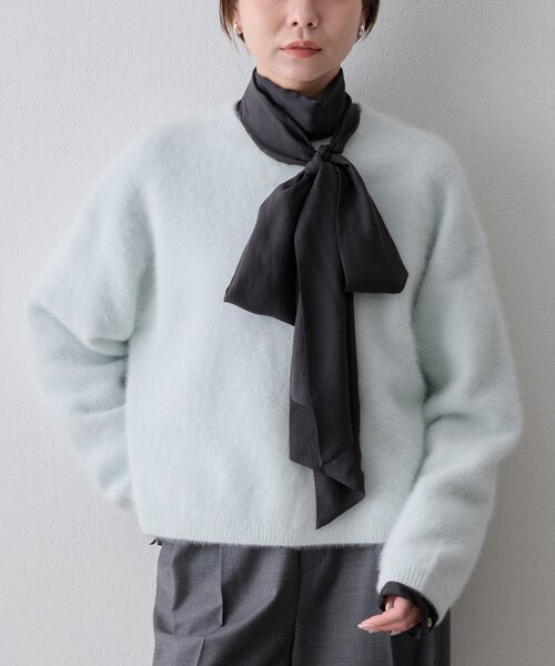 Whim Gazette(ウィムガゼット)の「カシミヤ混ファークルーネックニットプルオーバー(ニット/セーター・レディース・ブラウン/イエロー/ミント/グレー/オフホワイト/ピンク/ネイビー・FREE)」の12枚目の写真