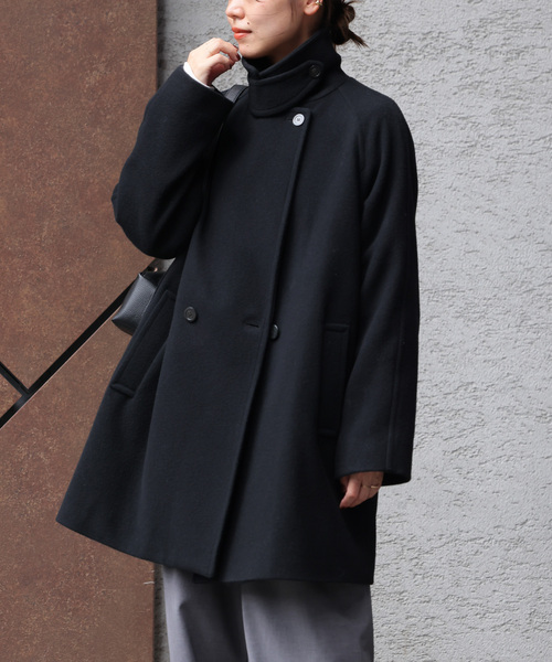 JOURNAL STANDARD relume(ジャーナルスタンダード レリューム)の「《WEB限定追加 / 新色》尾州ウールモッサWブレストハーフコート(その他アウター・レディース・ブラック/ネイビー・38/36)」の11枚目の写真