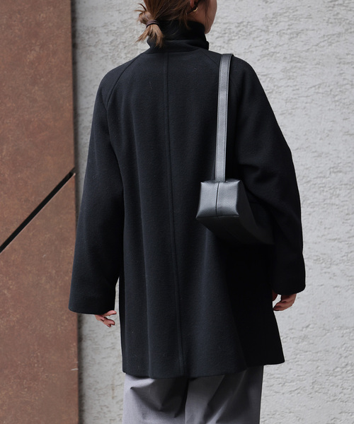 JOURNAL STANDARD relume(ジャーナルスタンダード レリューム)の「《WEB限定追加 / 新色》尾州ウールモッサWブレストハーフコート(その他アウター・レディース・ブラック/ネイビー・38/36)」の15枚目の写真