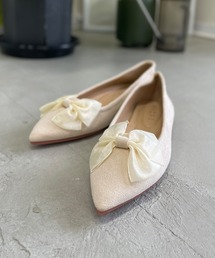 SEN TOKYO（セントーキョー）の「上品さと可愛らしさを両立！シアーリボン フラットシューズ（パンプス）」