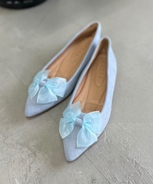 SEN TOKYO（セントーキョー）の「上品さと可愛らしさを両立！シアーリボン フラットシューズ（パンプス）」