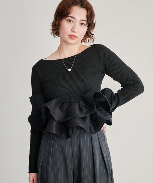 DAESE TOKYO（デセトウキョウ）の「ペプラムティアードプルオーバー（Tシャツ/カットソー・レディース・ブラック/アイボリー/グレー・FREE）」の13枚目の写真