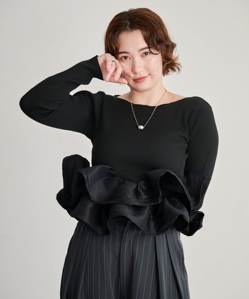 DAESE TOKYO（デセトウキョウ）の「ペプラムティアードプルオーバー（Tシャツ/カットソー・レディース・ブラック/アイボリー/グレー・FREE）」の16枚目の写真