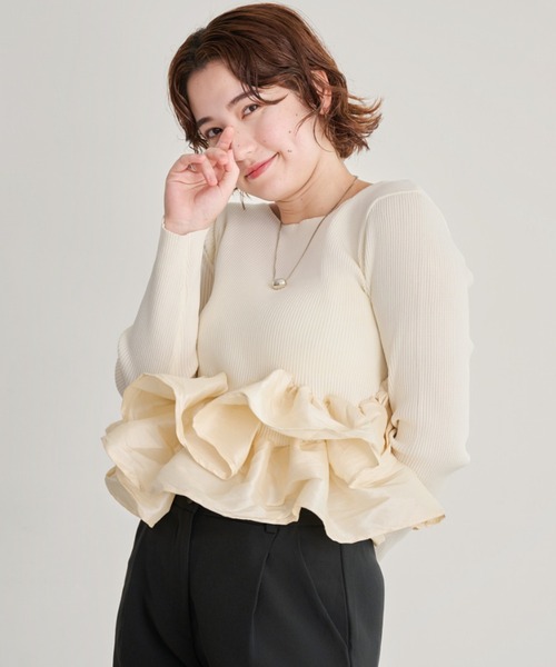 DAESE TOKYO（デセトウキョウ）の「ペプラムティアードプルオーバー（Tシャツ/カットソー・レディース・ブラック/アイボリー/グレー・FREE）」の4枚目の写真
