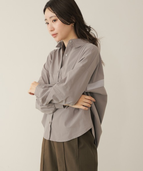 Bou Jeloud(ブージュルード)の「TC起毛バックヨークテープブラウス(シャツ/ブラウス・レディース・ブラウン/グレー/ブラック・FREE)」の3枚目の写真