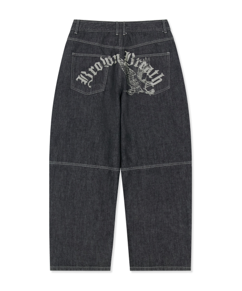 BROWNBREATH(ブラウンブレス)の「バックロゴカーブデニムパンツ(デニムパンツ・レディース・ダークブルー/ブラック・SMALL/MEDIUM/LARGE/X-LARGE)」の3枚目の写真