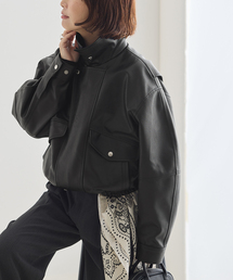 DUNST/ダンスト UNISEX CROPPED ALTER-LEATHER BLOUSON ジャケット