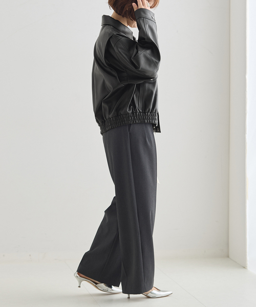 DUNST(ダンスト)の「DUNST/ダンスト UNISEX CROPPED ALTER-LEATHER BLOUSON ジャケット(その他アウター・レディース・ブラック・SMALL)」の7枚目の写真