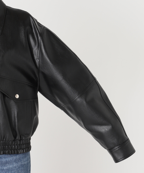 DUNST(ダンスト)の「DUNST/ダンスト UNISEX CROPPED ALTER-LEATHER BLOUSON ジャケット(その他アウター・レディース・ブラック・SMALL)」の14枚目の写真