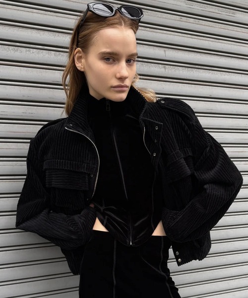 BASICKS（ベイシックス）の「Velvet Zipup Top（その他トップス・レディース・ブラウン/ブラック・S）」の2枚目の写真