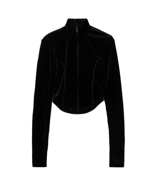 BASICKS（ベイシックス）の「Velvet Zipup Top（その他トップス・レディース・ブラウン/ブラック・S）」の3枚目の写真