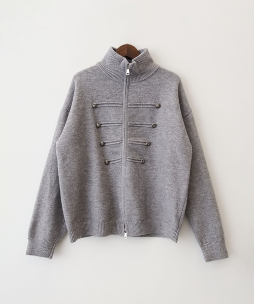 SpRay（スプレイ）の「ナポレオンスタンドニットジャケット（ニット/セーター・レディース・グレー/ブラウン/ブラック/チャコールグレー/アイボリー・FREE）」の4枚目の写真